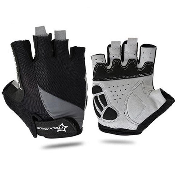 RockBros Non-Slip Breathable Bike Gloves Mens Women's Summer Bicycle Short Gloves Cycling Cycle Gel Pad Short Half Finger Gloves