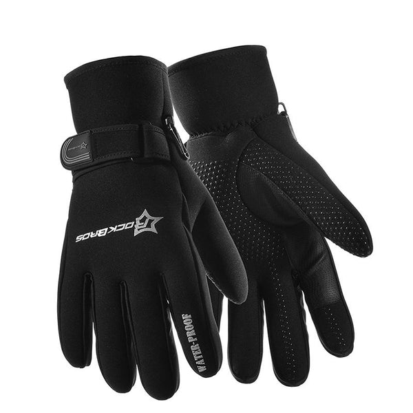 RockBros Winter Thermal Fleece Cycling Gloves -20 Degrees Celsius Waterproof MTB Bicycle Bike Gloves Sport Ski Motorcycle Gloves