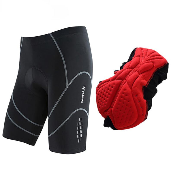 Santic Coolmax 4D Padded Cycling Shorts Shockproof MTB Road Bike Shorts Reflective Bicycle Short Pants Bermuda Ciclismo S-XXXL