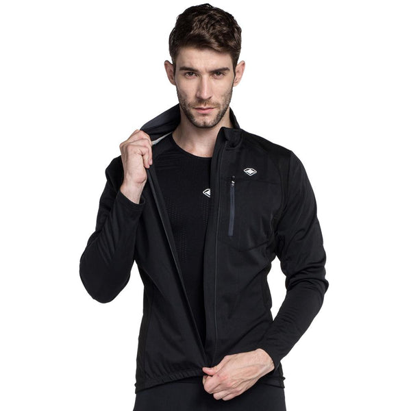 Santic Mens Cycling Jackets Cycling Windproof Jacket Coat Keep Warm Black Spring Autumn Winter Cycling Clothings KC6104H