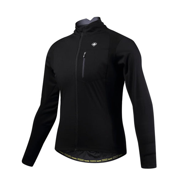 Santic Mens Cycling Jackets Cycling Windproof Jacket Coat Keep Warm Black Spring Autumn Winter Cycling Clothings KC6104H