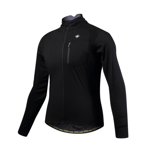 Santic Mens Cycling Jackets Cycling Windproof Jacket Coat Keep Warm Black Spring Autumn Winter Cycling Clothings KC6104H