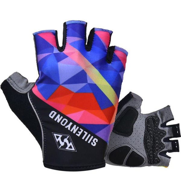 Siilenyond Kamiko 3D GEL Pad Bright Green Sport Gloves Half Finger MTB Bike Gloves Cycling Gloves Red Mountain Bicycle Gloves