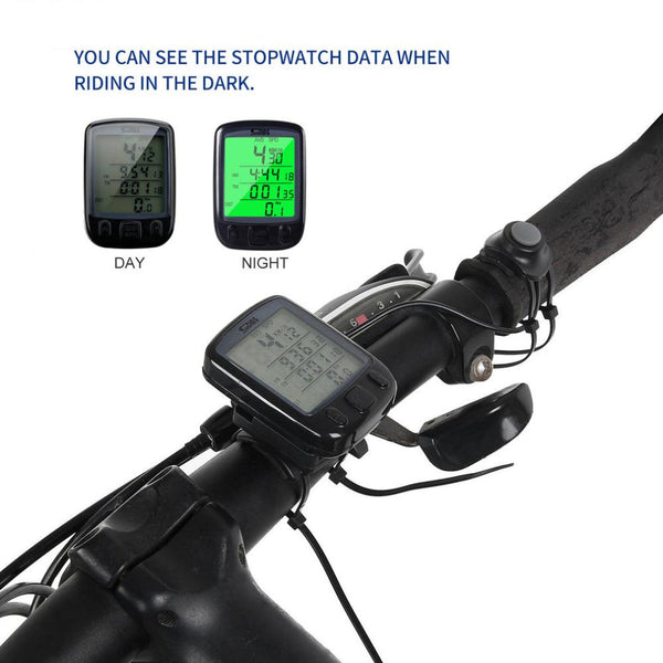 Sunding SD 563B Waterproof LCD Display Cycling Bike Bicycle Computer Odometer Speedometer with Green Backlight Hot sale