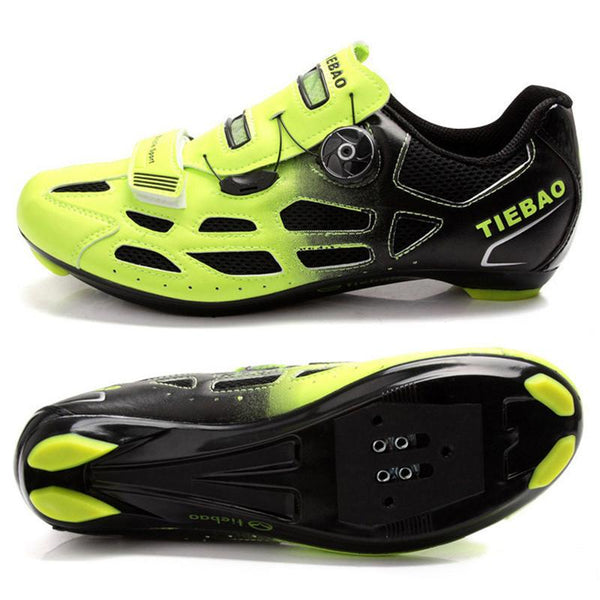 TIEBAO Professional Bicycle Cycling Shoes Breathable Men Women Road Bike Racing Athlet Shoes S2-Snap Tuning Knob Fastener Shoe