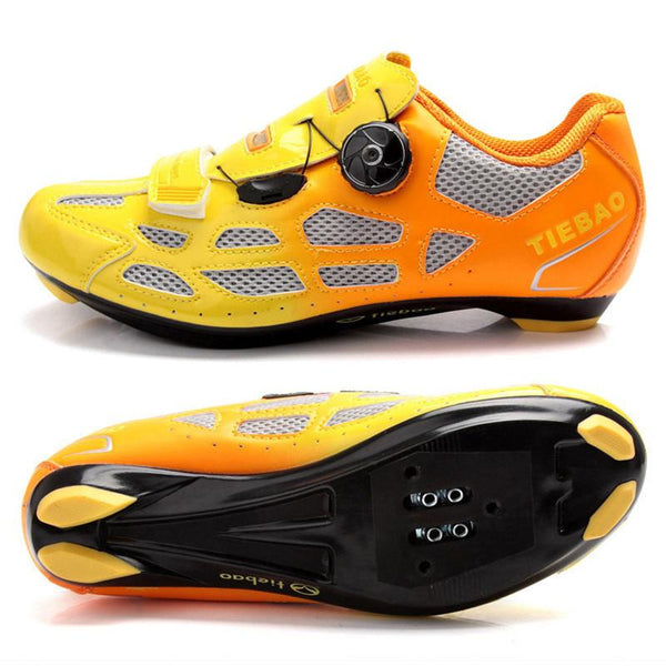 TIEBAO Professional Bicycle Cycling Shoes Breathable Men Women Road Bike Racing Athlet Shoes S2-Snap Tuning Knob Fastener Shoe