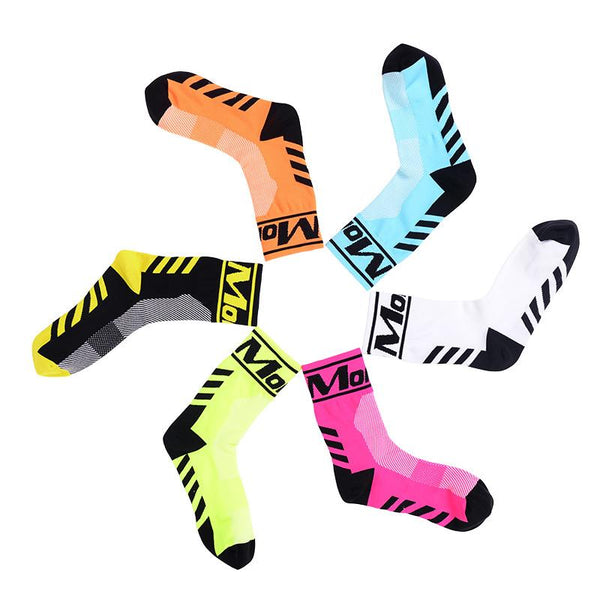 Unisex Lycra Cycling Team Socks 2016 High Elasticity Outdoor Sports Wearproof Bike Socks Deodorization Breathable