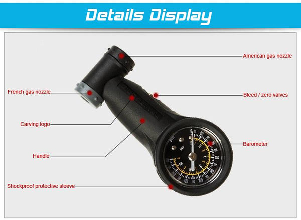 WEST BIKING Bicycle Tire Pressure Meter Tire Pressure Gauge Amount of Cycling Road Bike Pump Mountain Bike Tire Pressure Gauge