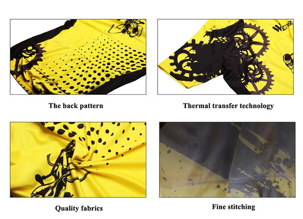 WEST BIKING Bike Short Sleeve Team Women/Men Yellow Spandex Cycling Jersey Tops/Short Sleeve Bike Clothing Summer Cycling Jersey