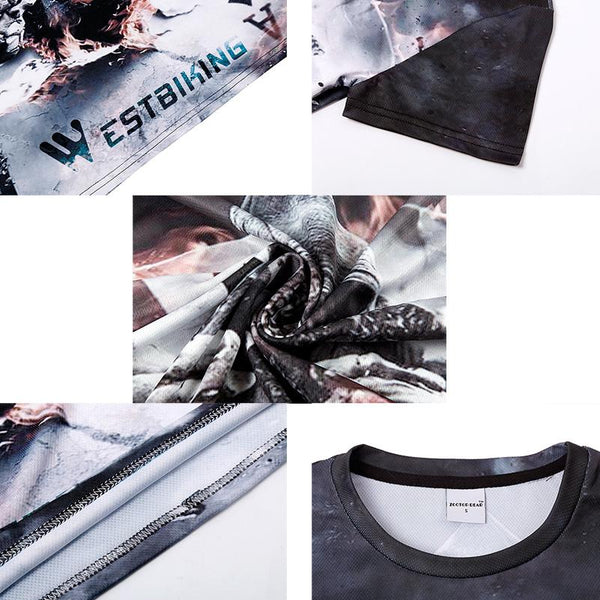 WEST BIKING Breathable Cycling Jersey Summer MTB Cycling Clothing Bicycle Short Maillot Ciclismo Sportwear Bike Clothes T-shirt