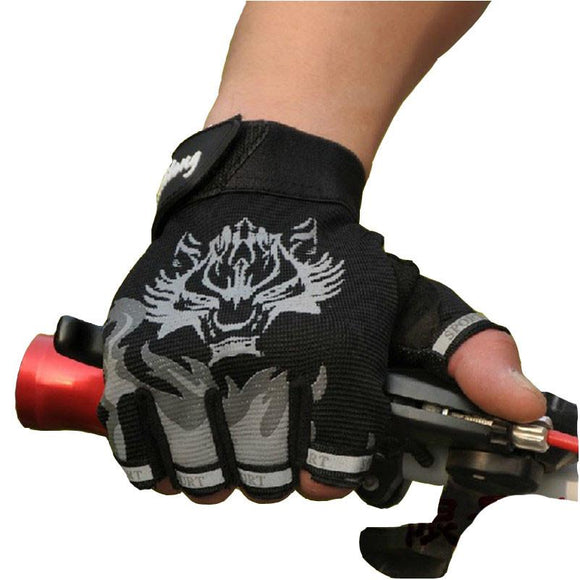 WEST BIKING Men's Sport Gloves Bike Cycling Gloves Fingerless Fitness Mittens Luvas for Summer Autumn Sports Guantes with Wolf