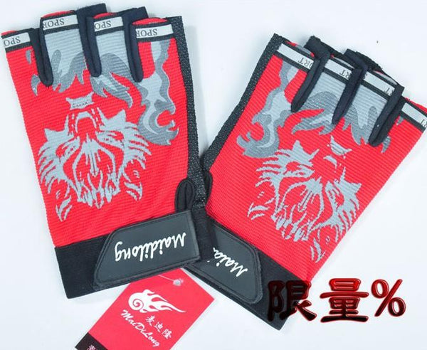 WEST BIKING Men's Sport Gloves Bike Cycling Gloves Fingerless Fitness Mittens Luvas for Summer Autumn Sports Guantes with Wolf