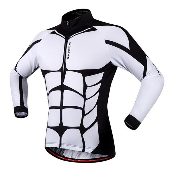 WOSAWE 100% POLYESTER Men's Cycling Jersey Long Sleeve Outdoor Sports Bicycle Cycle Clothing Quk Dry Riding Clothes