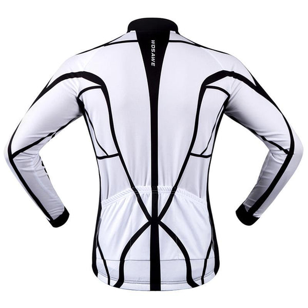 WOSAWE 100% POLYESTER Men's Cycling Jersey Long Sleeve Outdoor Sports Bicycle Cycle Clothing Quk Dry Riding Clothes