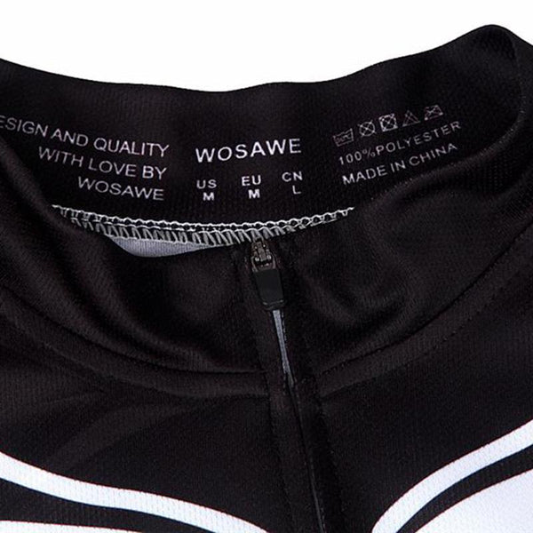 WOSAWE 100% POLYESTER Men's Cycling Jersey Long Sleeve Outdoor Sports Bicycle Cycle Clothing Quk Dry Riding Clothes