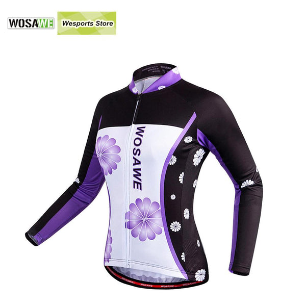 WOSAWE Long sleeve Women's Cycling Jerseys Bike Bicycle Sportswear maillot ciclismo Shirts breathable MTB Cycling Clothings
