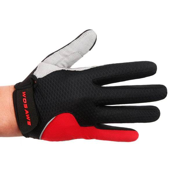 WOSAWE Summer Style Men's Cycling Gloves Women Full Finger Bike Bicycle MTB Gloves Touch Screen Gel Padded Lycra Mittens Glove