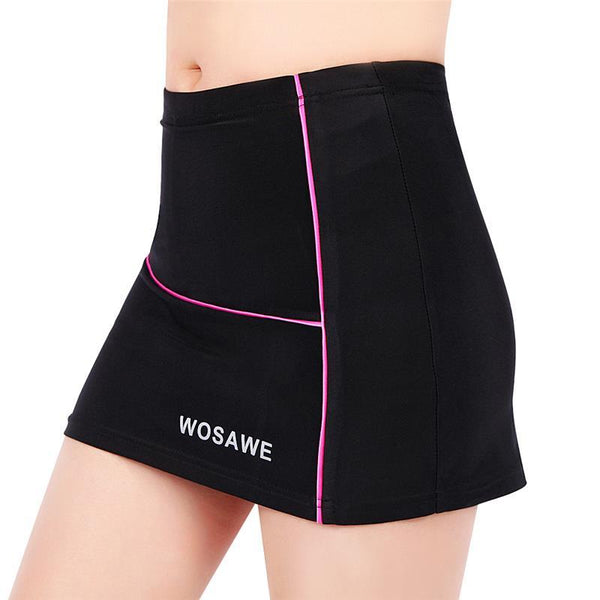 WOSAWE Women Cycling Shorts Skirts 4D Padded Gel Black Underpant Bicycle Bike Underwear Size S-XL