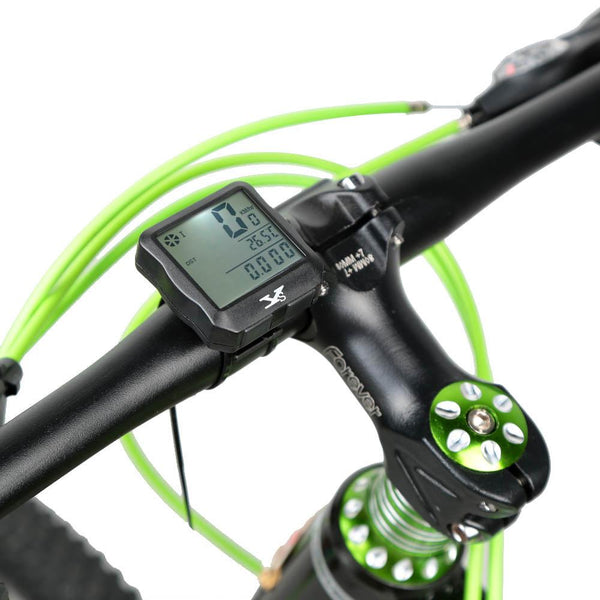 Water-Resistant Multifunction Wireless Bike Bicycle Computer LCD Backlight Backlit Cycling Speedometer Odometer Stopwatch