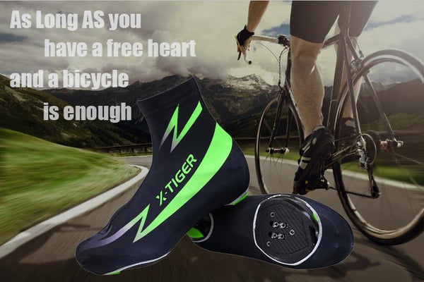 X-TIGER 2016 Modesti Bright Green Cycling Shoe Cover Mountain Bike Shoe Covers Cycling Zippered Bicycle Overshoes Sportwear