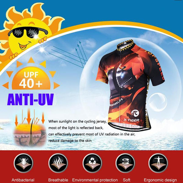 X-TIGER 2017 Short Sleeve Cycling Jersey MTB Bicycle Clothing Breathable Bike Clothes Hombre Verano Maillot Roupas Ciclismo