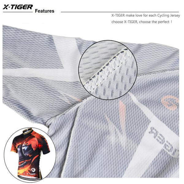 X-TIGER 2017 Short Sleeve Cycling Jersey MTB Bicycle Clothing Breathable Bike Clothes Hombre Verano Maillot Roupas Ciclismo