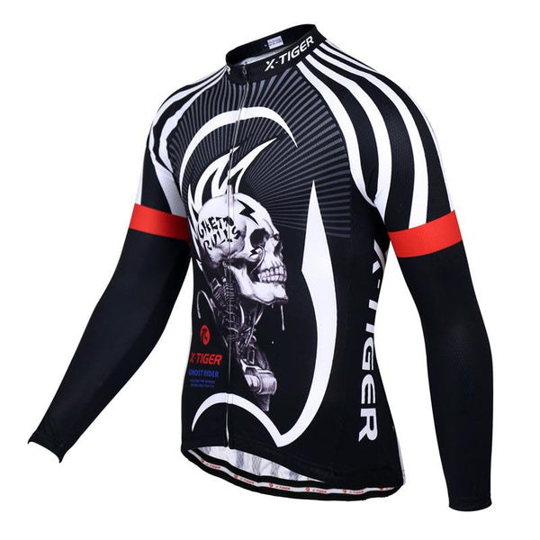 X-Tiger 100% Polyester Men's Cycling Jersey Long Sleeve Ropa Ciclismo Bicycle Clothing Quick Dry Riding Clothes