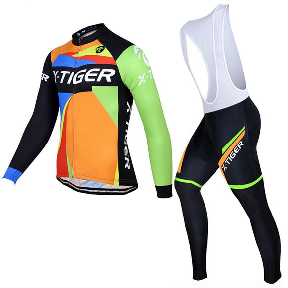 X-Tiger 2017 Long Sleeve 100% Fleece Pro Cycling Jersey Set MTB Bicycle Clothes Wear Winter Thermal Ropa Ciclismo Bike Clothing