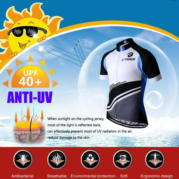 X-Tiger 2017 Short Sleeve Cycling Jersey Set Summer MTB Bicycle Clothing Maillot Ropa Ciclismo 100% Polyester Bike Sports wear