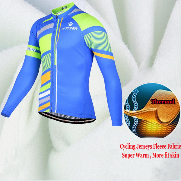 X-Tiger 2017 Winter Thermal Fleece Cycling Jersey Set Maillot Ropa Ciclismo MTB Long Sleeve Bike Wear Keep Warm Bicycle Clothing