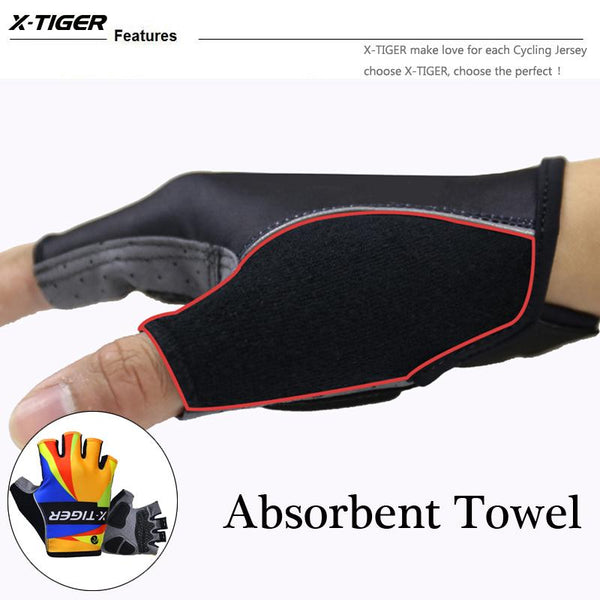 X-Tiger 3D GEL Pad Sport Gloves Half Finger MTB Bike Gloves Cycling Gloves Luvas Bicicleta Para Ciclismo Mountain Bicycle Gloves