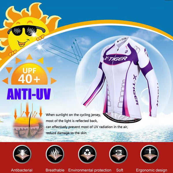 X-Tiger Autumn Breathable Women Cycling Clothing/MTB Bicycle Wear Ropa Ciclismo/Race cycling Clothes/Bike Cycling Jersey Set