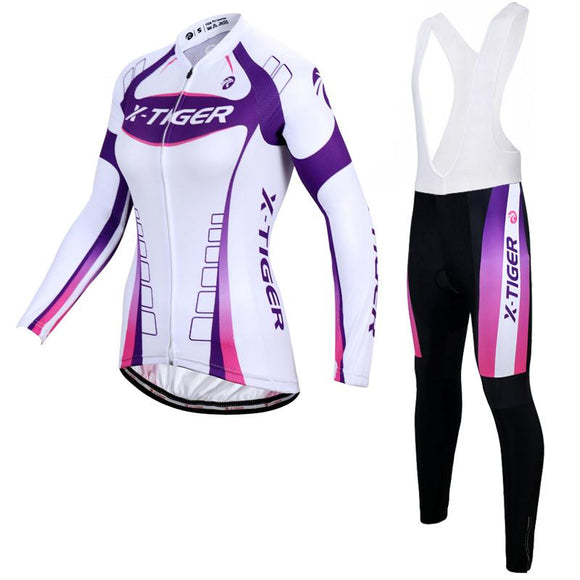 X-Tiger Autumn Breathable Women Cycling Clothing/MTB Bicycle Wear Ropa Ciclismo/Race cycling Clothes/Bike Cycling Jersey Set