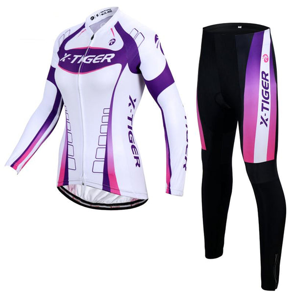 X-Tiger Autumn Breathable Women Cycling Clothing/MTB Bicycle Wear Ropa Ciclismo/Race cycling Clothes/Bike Cycling Jersey Set