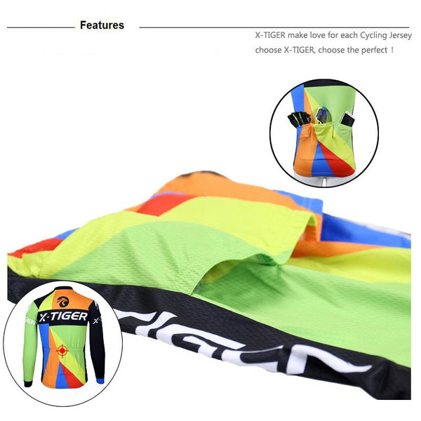 X-Tiger Brand 2017 Long Sleeve Ropa Ciclismo Cycling Jerseys/Autumn Mountain Bicycle Clothing/Racing Bike Clothes For Man