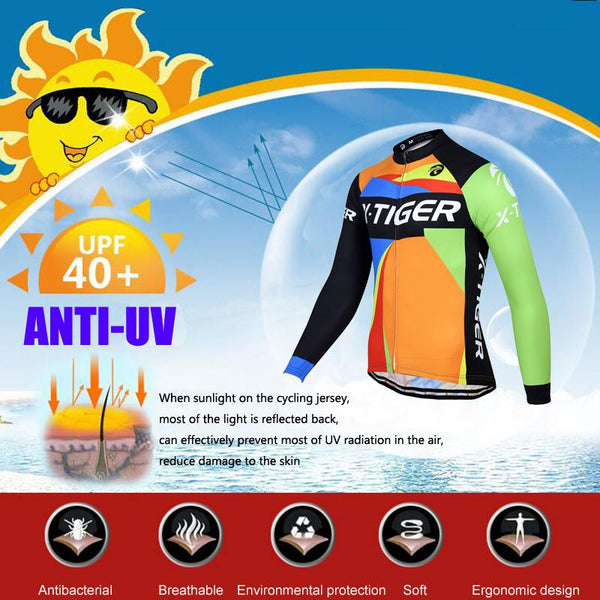 X-Tiger Brand 2017 Long Sleeve Ropa Ciclismo Cycling Jerseys/Autumn Mountain Bicycle Clothing/Racing Bike Clothes For Man