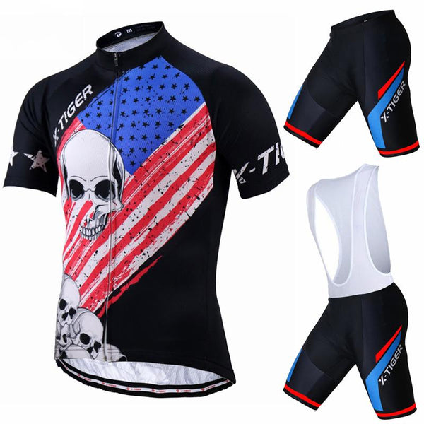 X-Tiger Brand Short Sleeve Summer Pro Cycling Jersey Set Racing Bike Sportswear MTB Bicycle Clothing Maillot Ropa Ciclismo