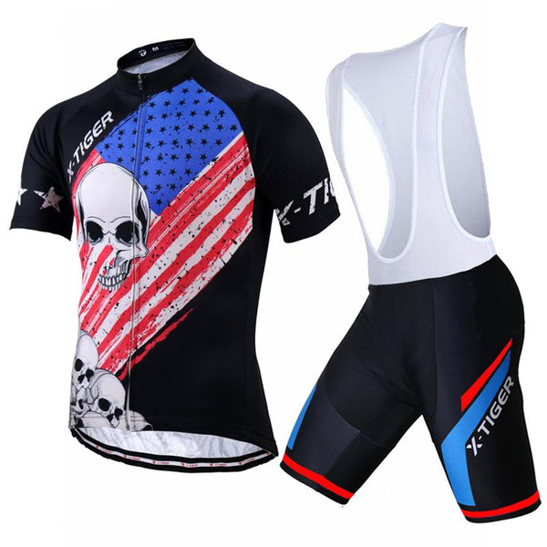 X-Tiger Brand Short Sleeve Summer Pro Cycling Jersey Set Racing Bike Sportswear MTB Bicycle Clothing Maillot Ropa Ciclismo