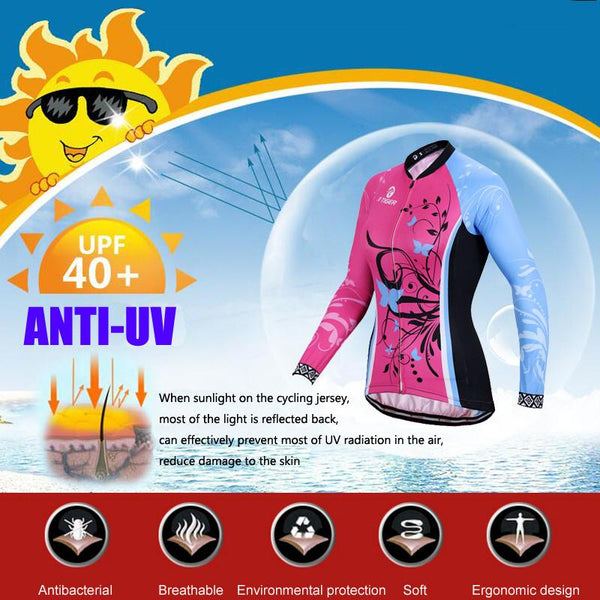 X-Tiger Breathable Autumn Women Cycling Clothing/MTB Bicycle Wear Ropa Ciclismo Long Sleeve cycling Clothes Cycling Jersey Set