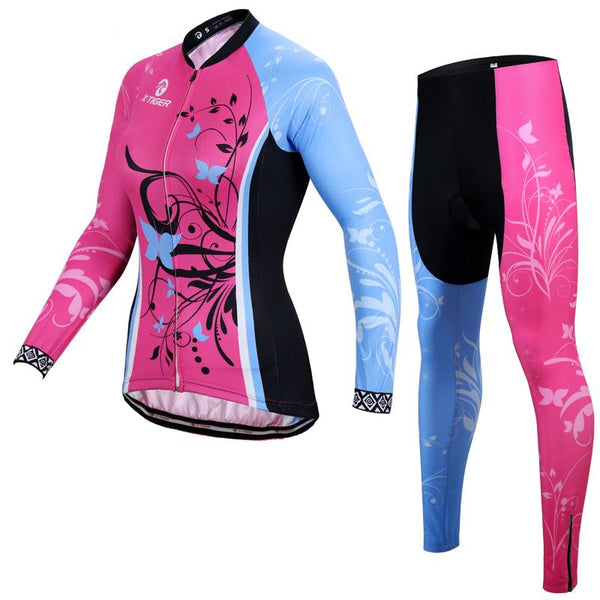 X-Tiger Breathable Autumn Women Cycling Clothing/MTB Bicycle Wear Ropa Ciclismo Long Sleeve cycling Clothes Cycling Jersey Set