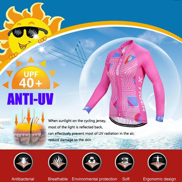 X-Tiger Elroy Spring Pro Women Cycling Jersey Set / Pink Mountian Bicycle Wear Ropa Ciclismo Cycling Clothes Cycling Clothing