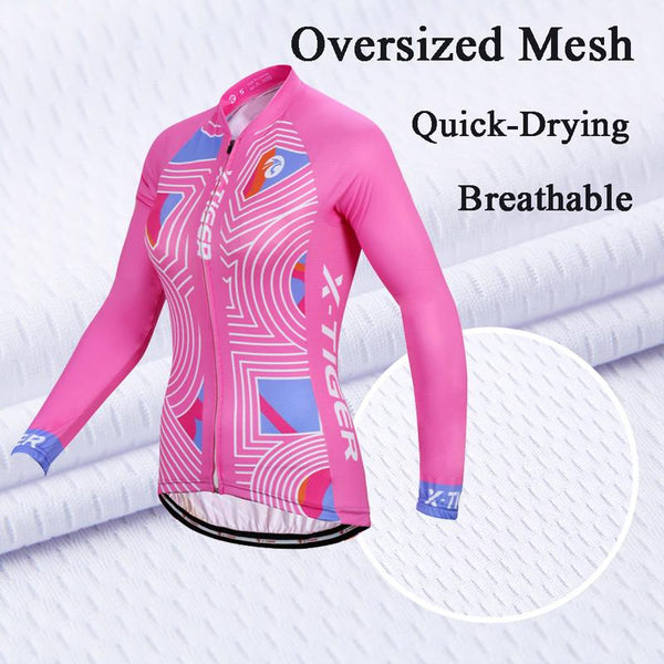 X-Tiger Elroy Spring Pro Women Cycling Jersey Set / Pink Mountian Bicycle Wear Ropa Ciclismo Cycling Clothes Cycling Clothing