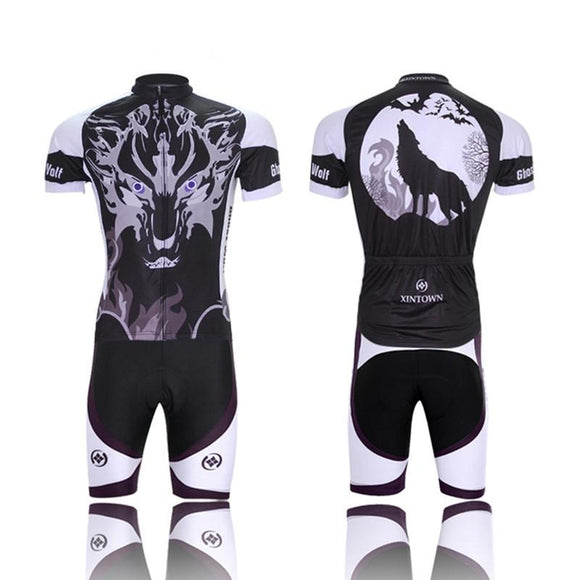 XINTWON Team Pro Wolf Cycling Jersey Gel Pad Bike Ropa Ciclismo Mens Summer Bike Wear Quick Dry Bicycle Maillot Culotte