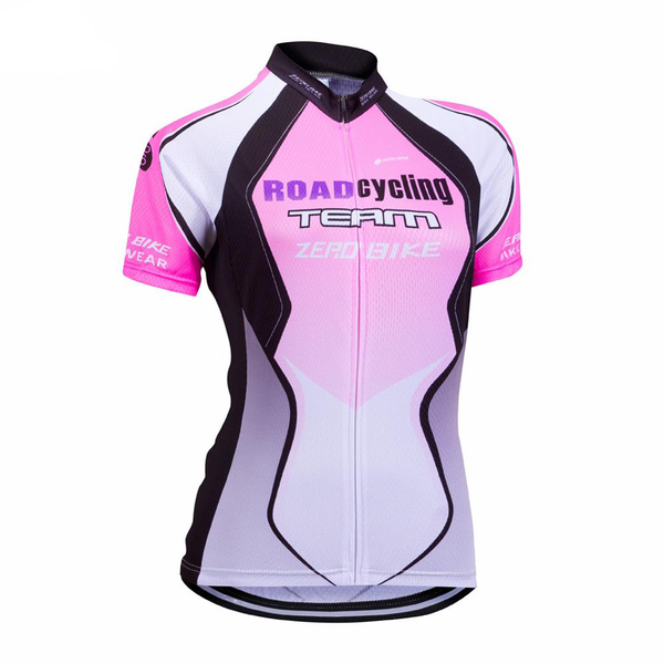 ZEROBIKE Women's Short Sleeve Cycling Jersey Quick Dry Breathable MTB Bike Clothing Full Zip Tops T-shirt ropa ciclismo US Size