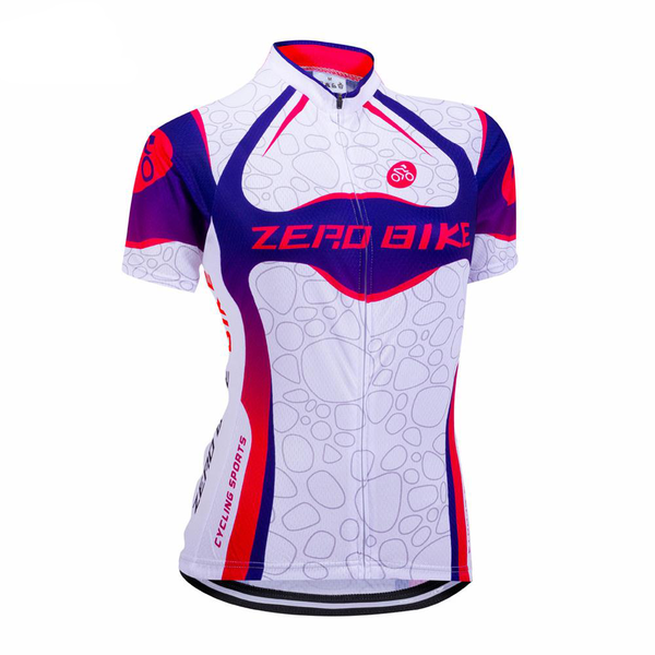 ZEROBIKE Women's Short Sleeve Cycling Jersey Quick Dry Breathable MTB Bike Clothing Full Zip Tops T-shirt ropa ciclismo US Size