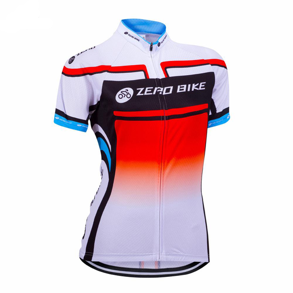 ZEROBIKE Women's Short Sleeve Cycling Jersey Quick Dry Breathable MTB Bike Clothing Full Zip Tops T-shirt ropa ciclismo US Size