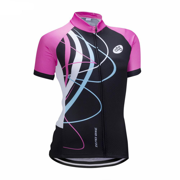 ZEROBIKE Women's Short Sleeve Cycling Jersey Quick Dry Breathable MTB Bike Clothing Full Zip Tops T-shirt ropa ciclismo US Size