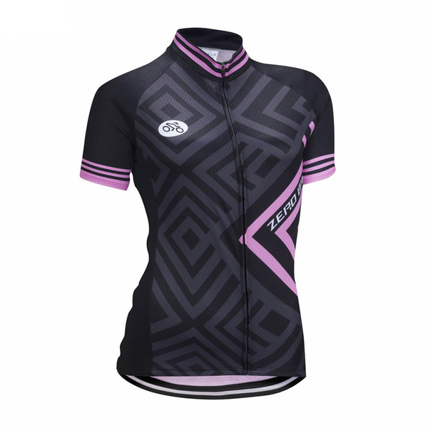 ZEROBIKE Women's Short Sleeve Cycling Jersey Quick Dry Breathable MTB Bike Clothing Full Zip Tops T-shirt ropa ciclismo US Size