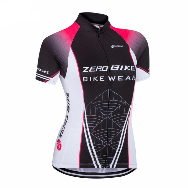 ZEROBIKE Women's Short Sleeve Cycling Jersey Quick Dry Breathable MTB Bike Clothing Full Zip Tops T-shirt ropa ciclismo US Size
