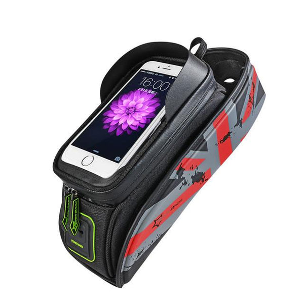 ROCKBROS MTB Road Bicycle Bike Bags Rainproof Touch Screen Cycling Top Front Tube Frame Bags 5.8/6.0 Phone Case Bike Accessories